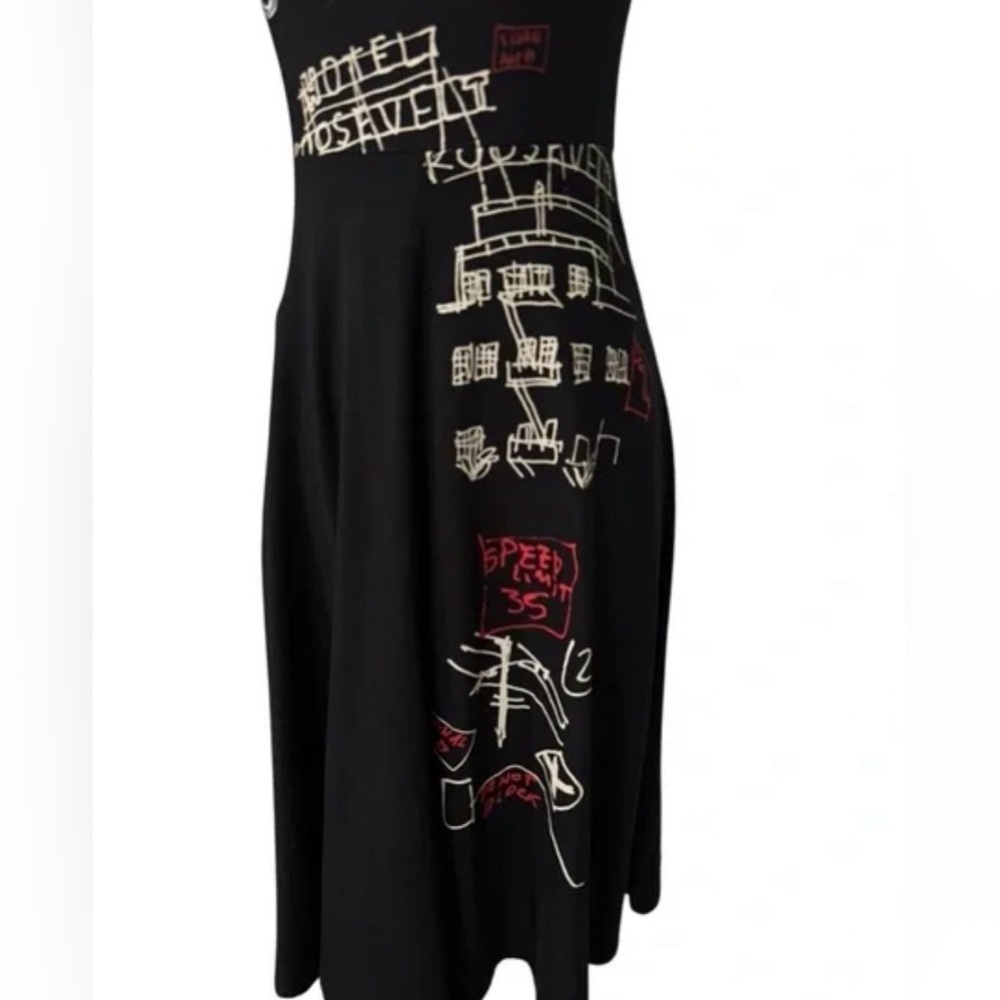 Desigual Broadway Road Artsy Print Black Dress Cotton - Knee Lenght - Picture 4 of 7